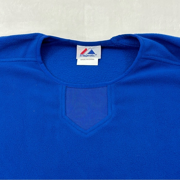 Majestic Baseball Dodgers Blue Poly Tech Fleece Pullover Long Sleeve Shirt MLB - Picture 4 of 13